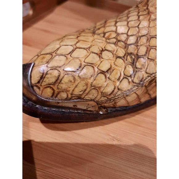 Rare Vintage Dan Post Womens Western Python Snakeskin Boots Sz 7.5M - Picture 9 of 16